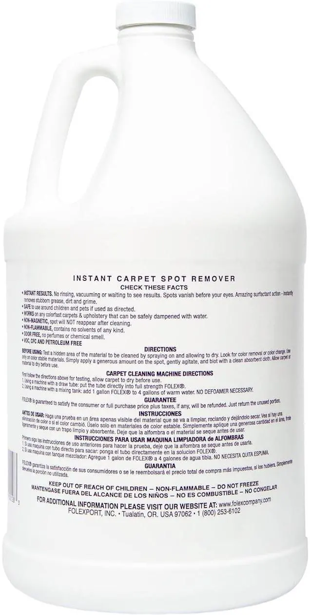 Alt view image 2 of 2 - 2 Pack Folex Instant Carpet Spot Remover Gallon Refill Carpet Cleaner - 128 oz - Removes Pet Accidents, Grease, Red Wine and More