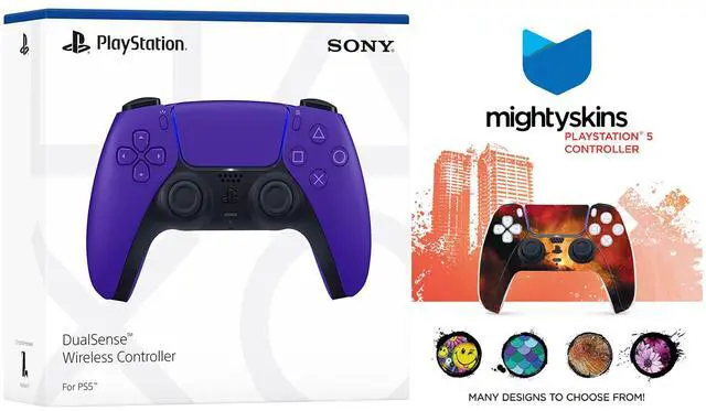 Main image of Sony PlayStation 5 DualSense Wireless Controller with MightySkins Custom Decal Skin Voucher - Galactic Purple
