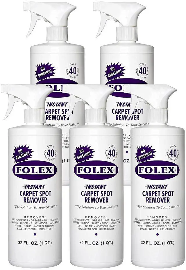 Main image of 5 Pack Folex Instant Carpet Spot Remover Carpet Cleaner - 32 oz - Removes Pet Accidents, Grease, Red Wine and More