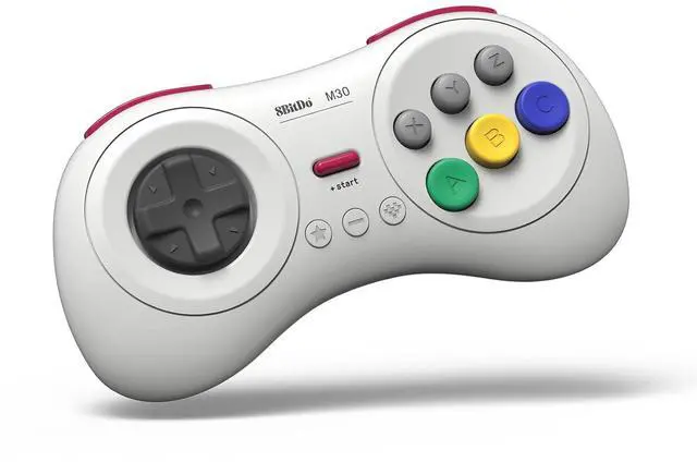 Main image of 8Bitdo M30 Bluetooth Wireless Gamepad Controller for Sega Genesis Mini and Mega Drive Mini and Nintendo Switch - White