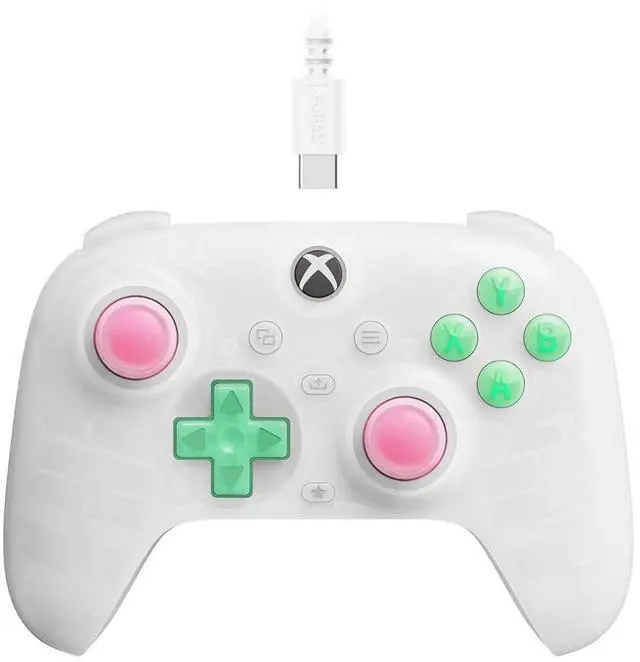 Alt view image 2 of 6 - 8Bitdo Ultimate Mini Wired Controller with RGB Ring, Hall Effect Joysticks and Triggers for Xbox, Windows - Translucent White
