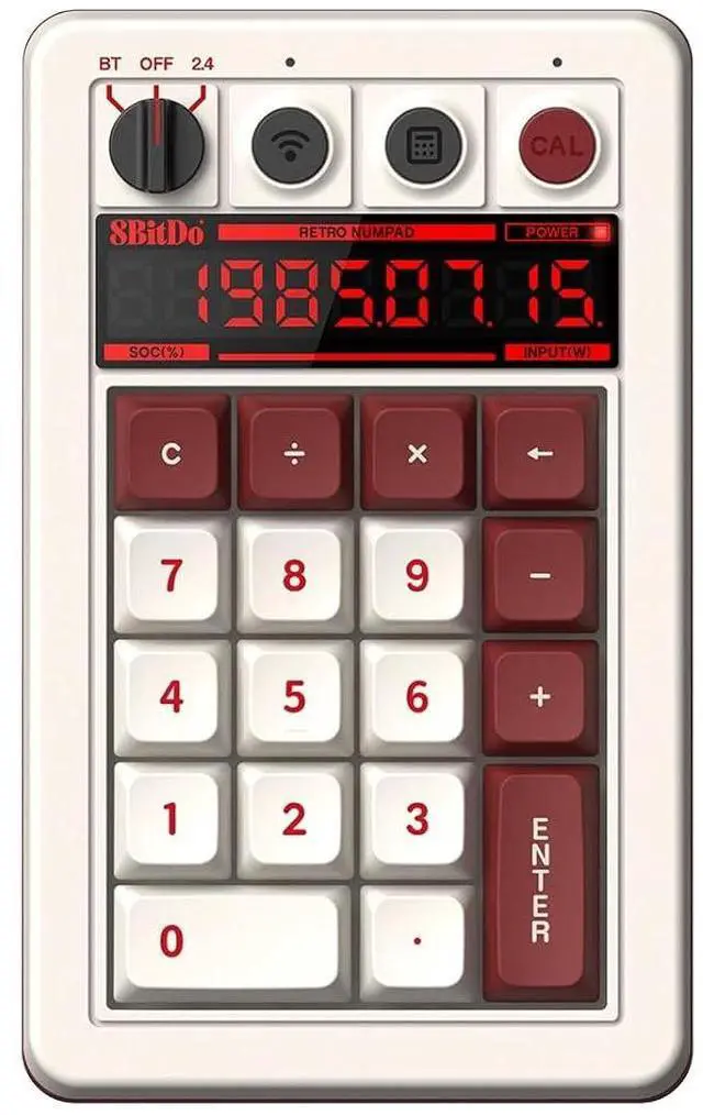 Alt view image 2 of 5 - 8BitDo Retro 18 Wireless Mechanical Number Keypad and Calculator for Windows and Android - Fami Edition