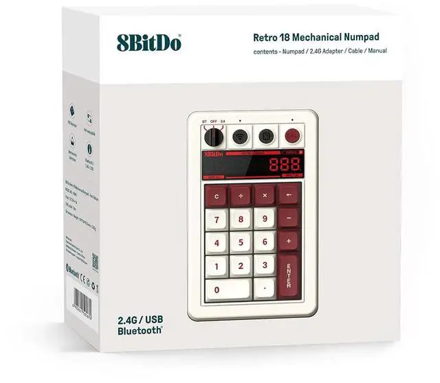 Alt view image 5 of 5 - 8BitDo Retro 18 Wireless Mechanical Number Keypad and Calculator for Windows and Android - Fami Edition