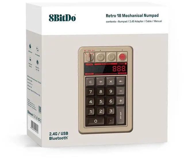 Alt view image 4 of 5 - 8BitDo Retro 18 Wireless Mechanical Number Keypad and Calculator for Windows and Android - C64 Edition