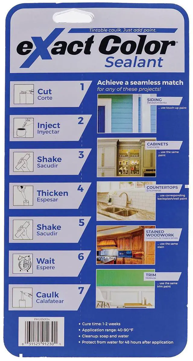 Alt view image 2 of 5 - Sashco 12030 9.5 oz eXact Color Tintable Latex Caulk DIY Kit