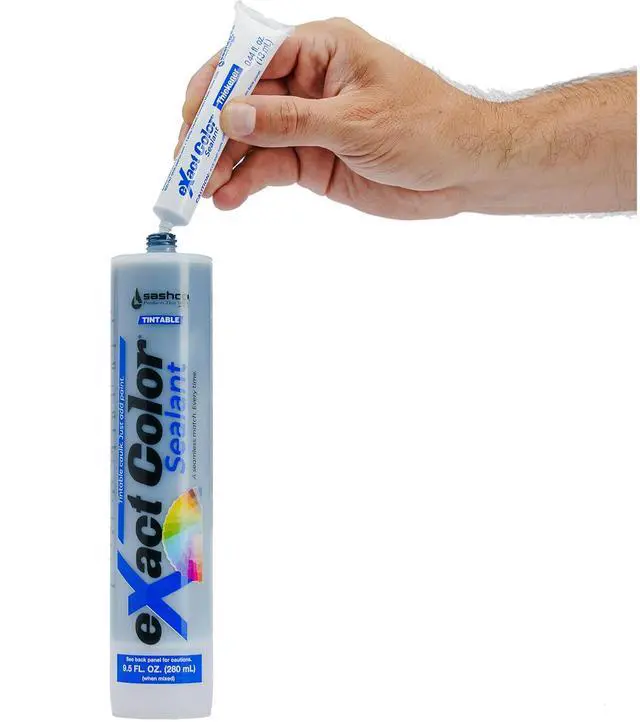 Alt view image 3 of 5 - Sashco 12030 9.5 oz eXact Color Tintable Latex Caulk DIY Kit