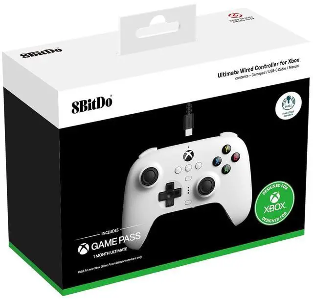 Alt view image 4 of 5 - 8BitDo Ultimate Wired Controller for Xbox - Hall edition/ White + Game Pass