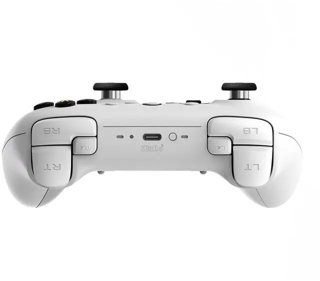 Alt view image 4 of 5 - 8BitDo Ultimate 2 Bluetooth Wireless Controller with Hall Effect Triggers, TMR Joysticks and Integrated Charging Dock - White - 81HE01