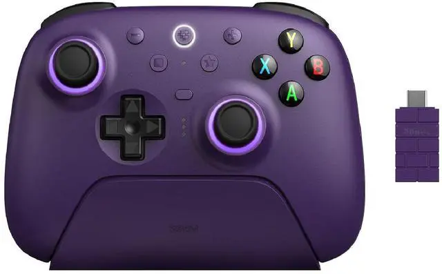 Main image of 8BitDo Ultimate 2 Bluetooth Wireless Controller with Hall Effect Triggers, TMR Joysticks and Integrated Charging Dock - Purple - 81HE03
