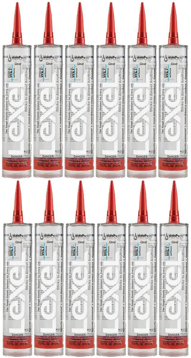 Main image of Sashco Lexel 3 Pack 10.5 oz Kitchen Bath Multi-Use Clear Paintable Solvent Adhesive Caulk - 13010