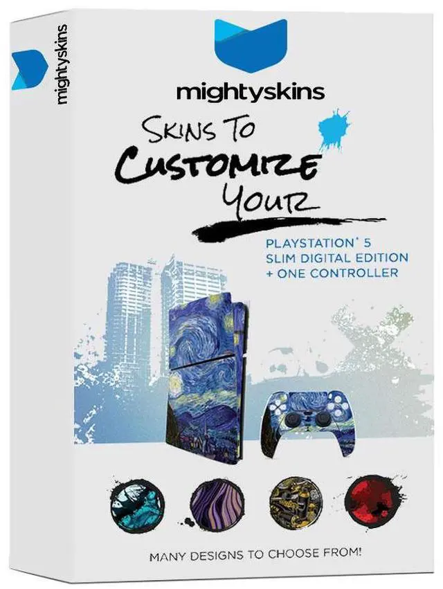 Alt view image 6 of 7 - Sony PlayStation 5 Slim Digital Bundle with Disc Drive, Vertical Stand, MightySkins Voucher, and 1 Year Extended Warranty