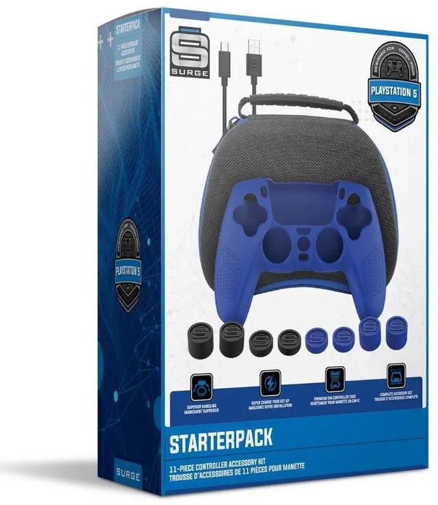 Alt view image 6 of 7 - Sony PlayStation 5 Slim Digital with Extra Cobalt Blue Controller, Pro Gamer Starter Kit and MightySkins Decal Voucher
