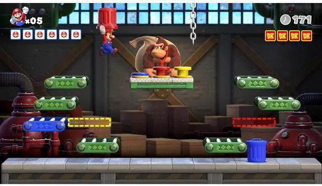 Alt view image 4 of 7 - Nintendo Switch Neon Red & Blue OLED Console with Mario vs. Donkey Kong, MightySkins Console and Controller Skin Voucher, and 1 Year CPS Extended Warranty