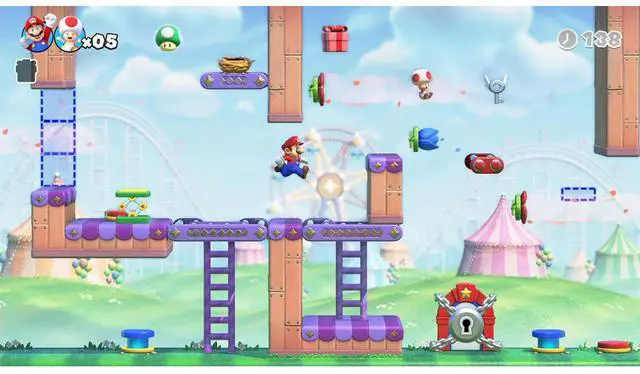 Alt view image 4 of 7 - Nintendo Switch White OLED Console with Mario vs. Donkey Kong, NSO 12 Month Family Membership, MightySkins Console and Controller Skin Voucher, and 1 Year CPS Extended Warranty