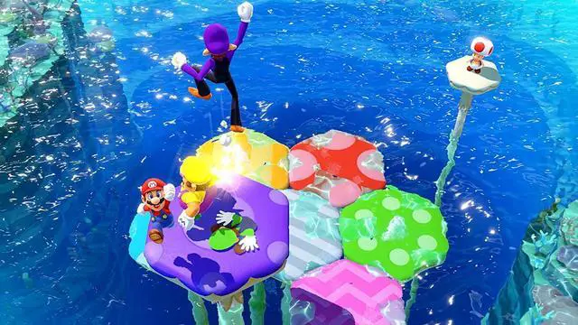 Alt view image 4 of 7 - Nintendo Switch White OLED Console with Mario Party Superstars, Surge Accessory Gaming Kit, MightySkins Console and Controller Skin Voucher, and 1 Year CPS Extended Warranty