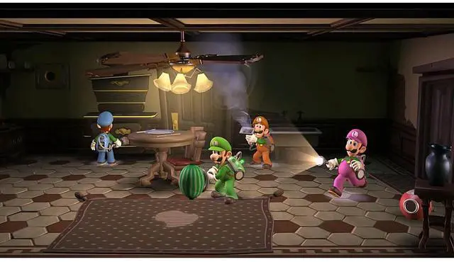 Alt view image 4 of 7 - Nintendo Switch Neon Red & Blue OLED Console with Luigi's Mansion 2 HD, MightySkins Console and Controller Skin Voucher, and 2 Year CPS Extended Warranty