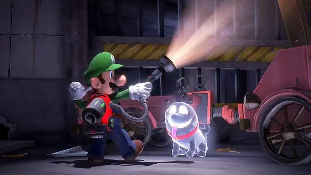 Alt view image 4 of 7 - Nintendo Switch Neon Red & Blue OLED Console with Luigis Mansion 3, Nintendo $20 eShop Gift Card, MightySkins Console and Controller Skin Voucher, and 1 Year CPS Extended Warranty