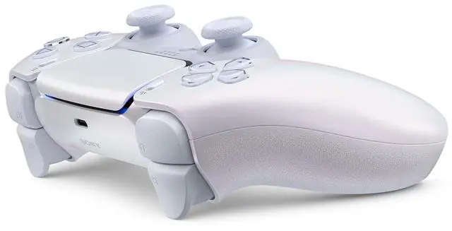 Alt view image 3 of 7 - Sony PlayStation 5 Slim Digital Bundle with Disc Drive, Extra Controller, MightySkins Game Collection and 2 Year Extended Warranty - Chroma Pearl