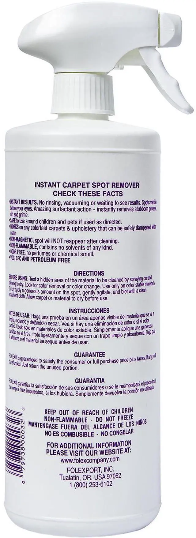 Alt view image 2 of 5 - FOLEX Instant Carpet Spot Remover 32 oz Powerful Stain Remover for Carpets, Upholstery & Rugs Eliminates Pet Stains, Grease, Red Wine, Food, Makeup & More With Reusable Cleaning Cloth 6 Pack