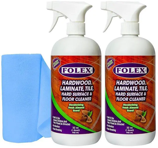 Main image of Folex Hardwood, Laminate, Tile, Hard Surface & Floor Cleaner with Reusable Cleaning Cloth, Fresh Almond Scent, Residue and Streak Free - 2 Pack