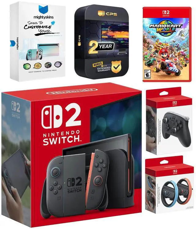Nintendo Switch 2 Console with Mario Kart World, Pro Controller