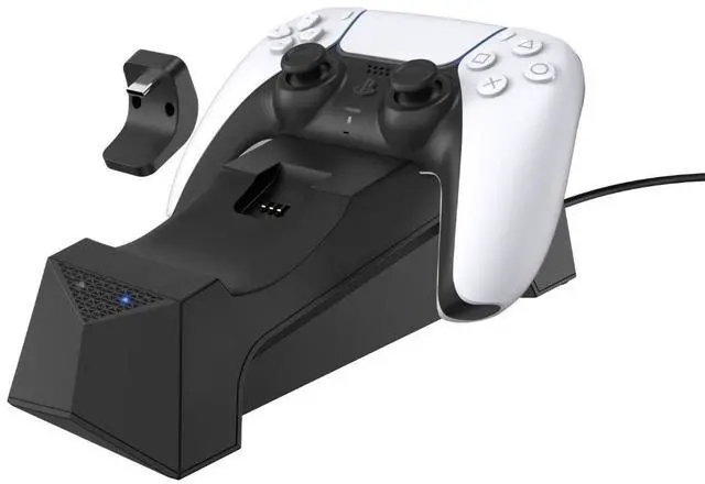 Alt view image 5 of 7 - Sony Playstation 5 Pro Bundle with Extra Starlight Blue Controller, Plantronics Headset, Trigger Stop Kit, Dual Charge Dock and MightySkins Decal Voucher Plus 2 Year CPS Extended Warranty