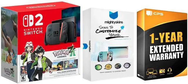 Main image of Nintendo Switch 2 Pokémon Legends: Z-A Bundle with MightySkins Customization Code and 1 Year Extended Warranty