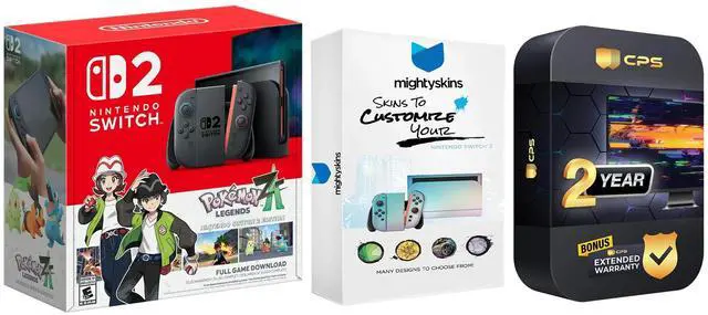 Main image of Nintendo Switch 2 Pokémon Legends: Z-A Bundle with MightySkins Customization Code and 2 Year Extended Warranty