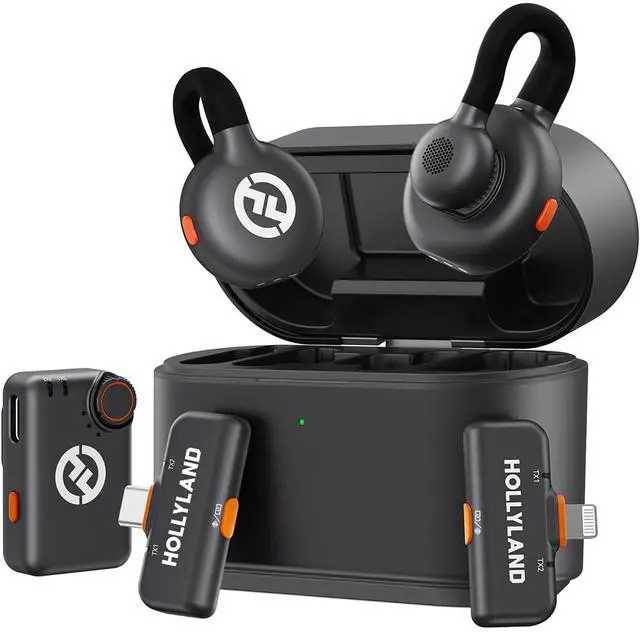 Alt view image 10 of 16 - Hollyland Lark M2S Ultimate Combo (Camera RX+USB-C RX+Lightning RX) Wireless Lavalier Microphone for iPhone/Camera/Android/PC, Compact Mic, Titanium Clip, Noise Cancelling, Content Creation