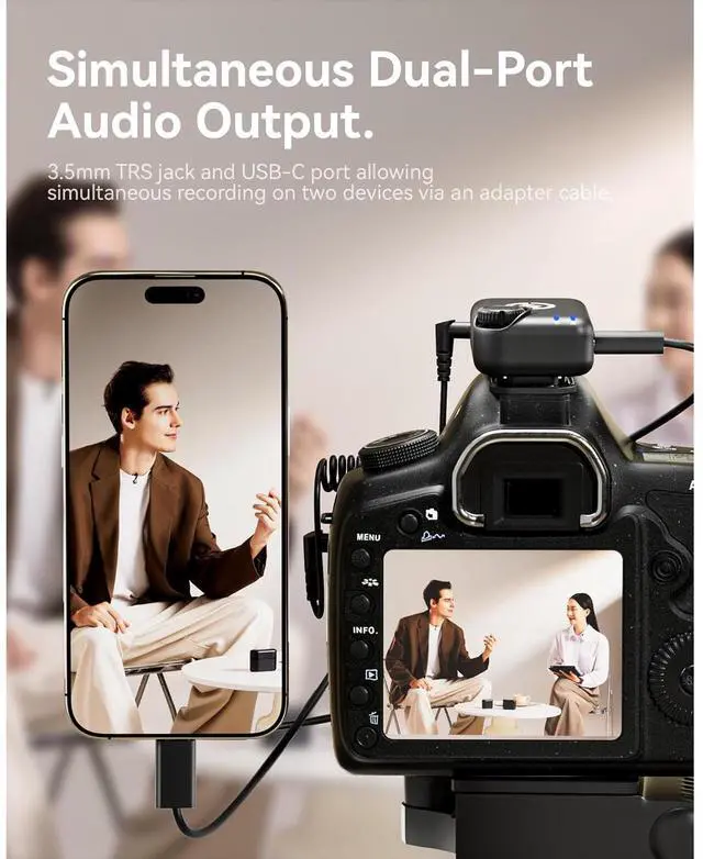 Alt view image 14 of 16 - Hollyland Lark M2S Ultimate Combo (Camera RX+USB-C RX+Lightning RX) Wireless Lavalier Microphone for iPhone/Camera/Android/PC, Compact Mic, Titanium Clip, Noise Cancelling, Content Creation