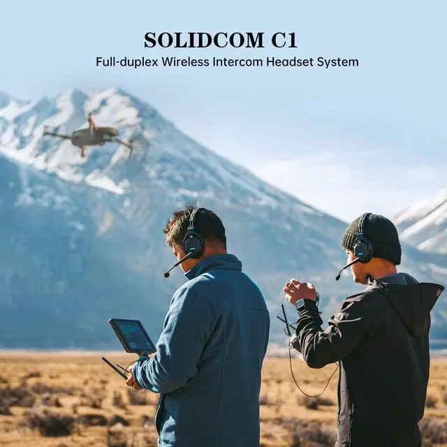 Alt view image 9 of 14 - Hollyland Solidcom C1-2S Full-Duplex Wireless DECT Intercom System with 2 Headsets (1.9 GHz)