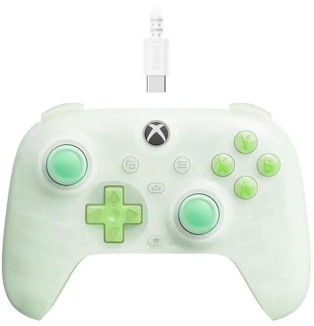 Alt view image 7 of 14 - 8Bitdo Ultimate Mini Wired Controller with RGB Ring, Hall Effect Joysticks and Triggers for Xbox, Windows - Translucent Green