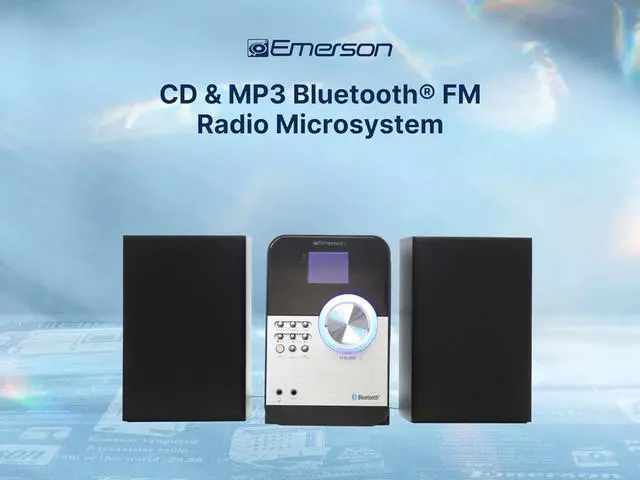 Alt view image 13 of 13 - Emerson CD & MP3 Bluetooth FM Radio Microsystem w Aux Jack and Streaming Options
