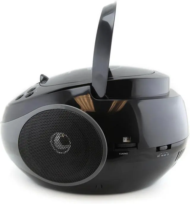 Alt view image 8 of 13 - Naxa NPB251BK Portable CD Player with AM/FM Radio (Black)