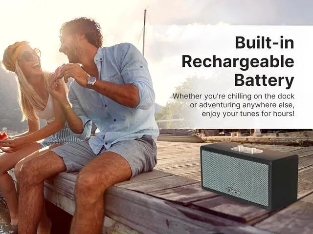 Alt view image 12 of 14 - Victor Portable Speaker with Bluetooth Wireless Technology and Built-In Battery Cream