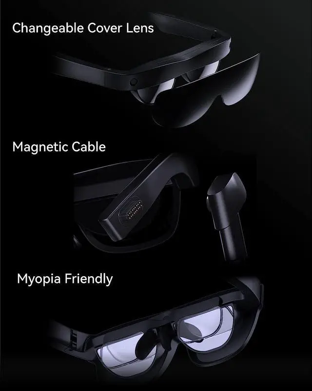 Alt view image 5 of 6 - TCL NXTWEAR S AR Glasses Micro OLED Augmented Reality 1080p Video Display XRGF68