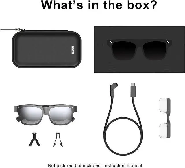 Alt view image 6 of 6 - TCL NXTWEAR S AR Glasses Micro OLED Augmented Reality 1080p Video Display XRGF68