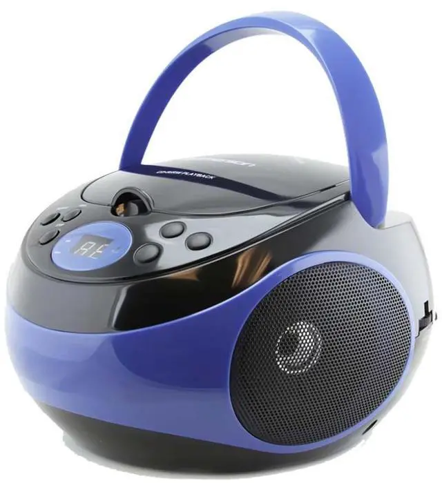 Alt view image 2 of 6 - Emerson EPB-3000 Portable CD Player with AM/FM Radio, Programmable Memory, Dual Stereo Speakers - Blue
