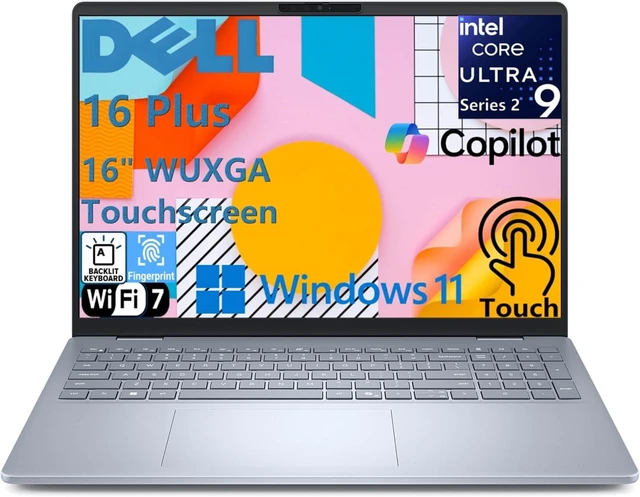 Alt view image 5 of 5 - Dell 16 Plus Laptop Touchscreen Computer, 16" FHD+ Touch Screen Business Laptop PC, Intel Core Ultra 9 for Gaming & AI, 32GB DDR5 1TB SSD, Windows 11 home
