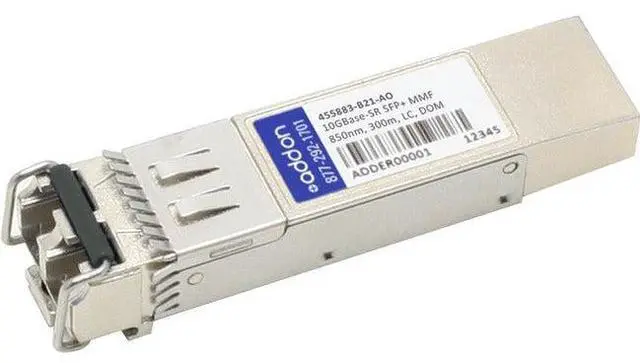 Alt view image 6 of 10 - AddOn HP 455883-B21 Compatible 10GBase-SR SFP+ Transceiver (MMF, 850nm, 300m, LC, DOM)