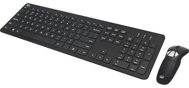 Alt view image 2 of 10 - Adesso Ads Adesso Air Mouse Go Plus with Full Size Keyboard - USB Scissors Wireless 2.40 GHz Keyboard