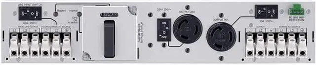 Alt view image 7 of 7 - CyberPower MBP63A2 Maintenance Bypass PDU, 200-240V/63A, 3 Outlets, 2U Rackmount