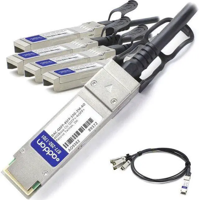 Alt view image 3 of 3 - AddOn DAC-QSFP-4SFP-10G-2M-AO 6.60 ft. QSFP+/SFP+ Network Cable