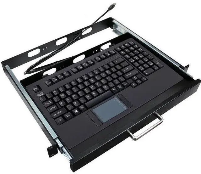 Alt view image 7 of 17 - ADESSO AKB-425UB-MRP Black 12 Function Keys USB Wired EasyTouchTouchpad Keyboard With Rackmount