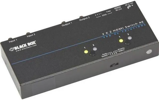 Alt view image 7 of 10 - Black Box 4K HDMI Matrix Switch - 2 x 2