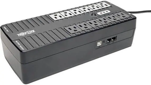 Alt view image 14 of 18 - tripp lite 750va ups desktop battery back up, 12 outlet, 450w 120v standby, ultracompact, usb, 3 year warranty & $100,000 insurance internet750u
