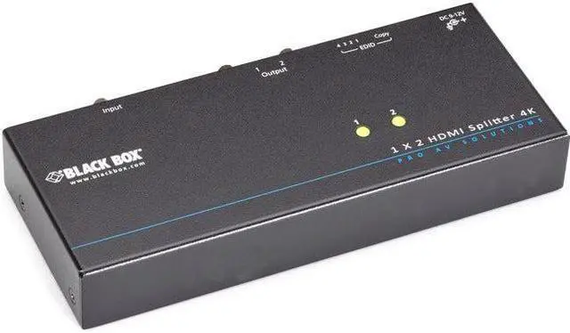 Alt view image 3 of 8 - Black Box 1X2 4K HDMI Splitter VSP-HDMI1X2-4K