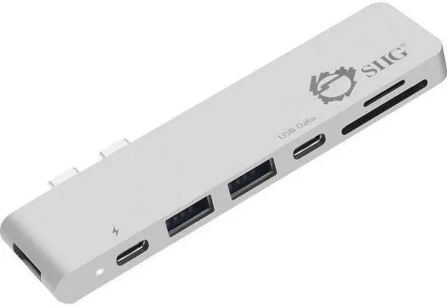 Alt view image 14 of 20 - SIIG Thunderbolt 3 USB-C Hub HDMI with Card Reader & PD Adapter - Silver
