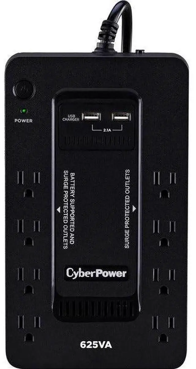 Alt view image 14 of 20 - CyberPower ST625U Standby UPS Systems - 625VA/360W, 120 VAC, NEMA 5-15P, Compact, 8 Outlets, PowerPanel
