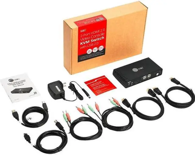 Alt view image 11 of 12 - SIIG AC CEKV0811S1 2Port HDMI20 Video Console KVM Switch with USB20